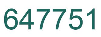 Number 647751 green image
