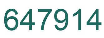 Number 647914 green image