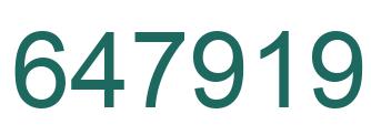 Number 647919 green image