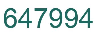 Number 647994 green image