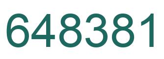 Number 648381 green image