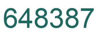 Number 648387 green image