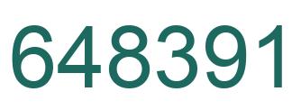 Number 648391 green image