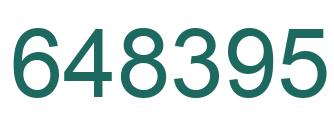 Number 648395 green image