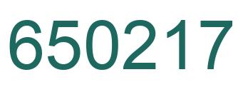 Number 650217 green image