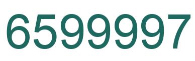 Number 6599997 green image