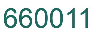 Number 660011 green image