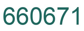 Number 660671 green image