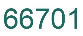 Number 66701 green image