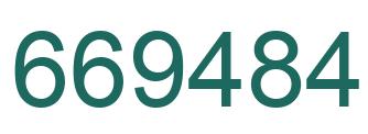 Number 669484 green image