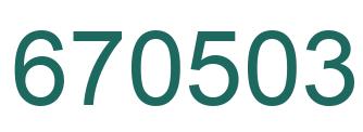 Number 670503 green image