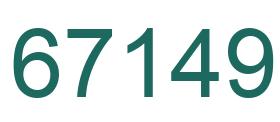 Number 67149 green image