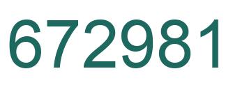 Number 672981 green image