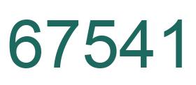 Number 67541 green image