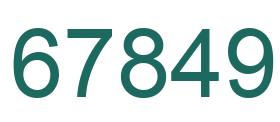 Number 67849 green image