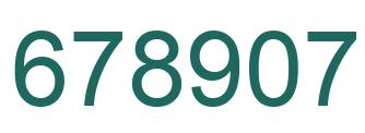 Number 678907 green image