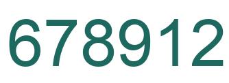 Number 678912 green image