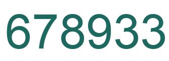 Number 678933 green image