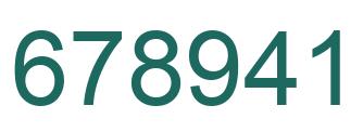 Number 678941 green image