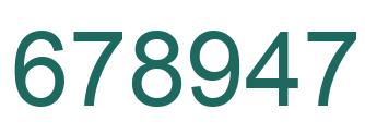 Number 678947 green image