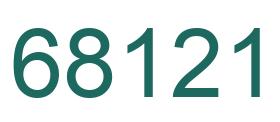 Number 68121 green image
