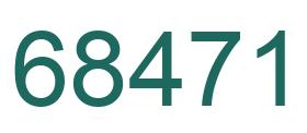 Number 68471 green image