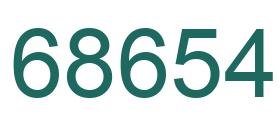 Number 68654 green image