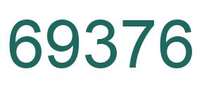 Number 69376 green image