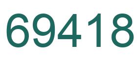 Number 69418 green image