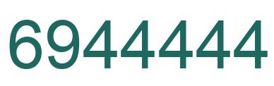 Number 6944444 green image