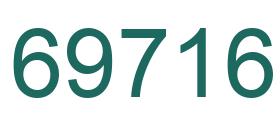 Number 69716 green image