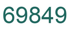 Number 69849 green image