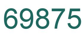 Number 69875 green image