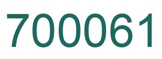 Number 700061 green image