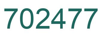 Number 702477 green image