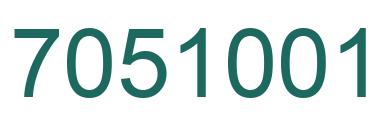 Number 7051001 green image