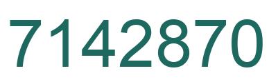 Number 7142870 green image