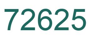 Number 72625 green image