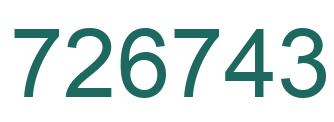 Number 726743 green image