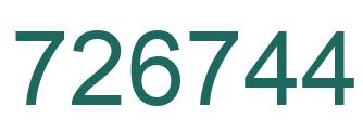 Number 726744 green image