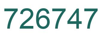 Number 726747 green image