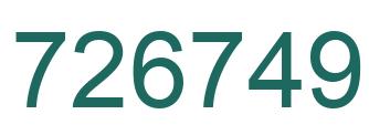 Number 726749 green image