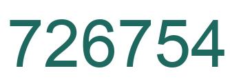 Number 726754 green image