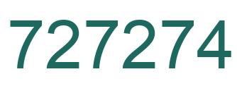 Number 727274 green image