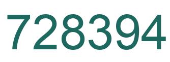 Number 728394 green image