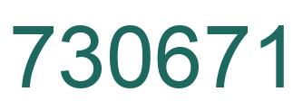 Number 730671 green image