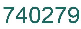 Number 740279 green image