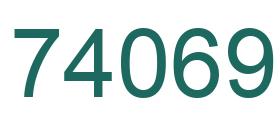 Number 74069 green image