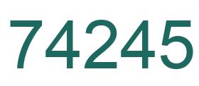 Zahl 74245 grün bild
