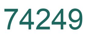 Zahl 74249 grün bild